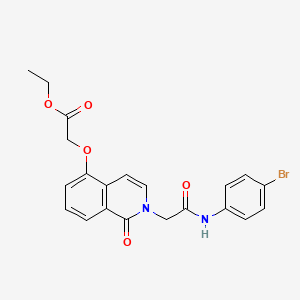 molecular formula C21H19BrN2O5 B2601222 ethyl 2-[(2-{[(4-bromophenyl)carbamoyl]methyl}-1-oxo-1,2-dihydroisoquinolin-5-yl)oxy]acetate CAS No. 868223-98-7