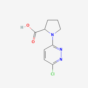 molecular formula C9H10ClN3O2 B2601230 1-(6-Chloropyridazin-3-yl)proline CAS No. 1008387-77-6