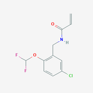 molecular formula C11H10ClF2NO2 B2601233 N-[[5-Chloro-2-(difluoromethoxy)phenyl]methyl]prop-2-enamide CAS No. 2411244-98-7