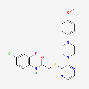 molecular formula C23H23ClFN5O2S B2601241 N-(4-chloro-2-fluorophenyl)-2-({3-[4-(4-methoxyphenyl)piperazin-1-yl]pyrazin-2-yl}sulfanyl)acetamide CAS No. 1216460-99-9
