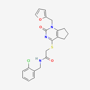 B2601279 N-(2-chlorobenzyl)-2-((1-(furan-2-ylmethyl)-2-oxo-2,5,6,7-tetrahydro-1H-cyclopenta[d]pyrimidin-4-yl)thio)acetamide CAS No. 946326-62-1