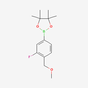 molecular formula C14H20BFO3 B2601290 2-[3-Fluoro-4-(methoxymethyl)phenyl]-4,4,5,5-tetramethyl-1,3,2-dioxaborolane CAS No. 2246867-37-6
