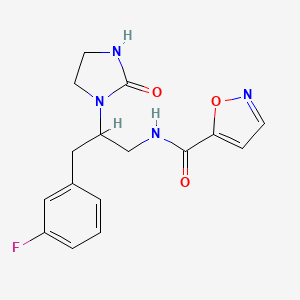 molecular formula C16H17FN4O3 B2601298 N-[3-(3-FLUOROPHENYL)-2-(2-OXOIMIDAZOLIDIN-1-YL)PROPYL]-1,2-OXAZOLE-5-CARBOXAMIDE CAS No. 1421477-39-5