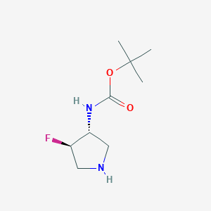 molecular formula C9H17FN2O2 B2601299 tert-Butyl ((3R,4R)-4-fluoropyrrolidin-3-yl)carbamate CAS No. 213388-71-7