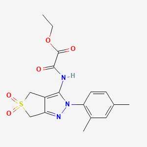 molecular formula C17H19N3O5S B2601312 ethyl 2-((2-(2,4-dimethylphenyl)-5,5-dioxido-4,6-dihydro-2H-thieno[3,4-c]pyrazol-3-yl)amino)-2-oxoacetate CAS No. 1170395-15-9