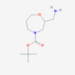 molecular formula C11H22N2O3 B2601317 Tert-butyl 2-(aminomethyl)-1,4-oxazepane-4-carboxylate CAS No. 1184662-18-7