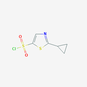 molecular formula C6H6ClNO2S2 B2601320 2-Cyclopropyl-1,3-thiazole-5-sulfonyl chloride CAS No. 1989659-05-3