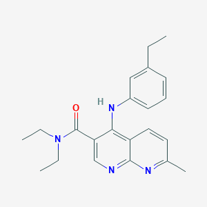 molecular formula C22H26N4O B2601347 N,N-diethyl-4-[(3-ethylphenyl)amino]-7-methyl-1,8-naphthyridine-3-carboxamide CAS No. 1251590-24-5