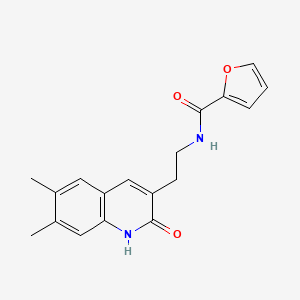 molecular formula C18H18N2O3 B2601350 N-[2-(6,7-dimethyl-2-oxo-1,2-dihydroquinolin-3-yl)ethyl]furan-2-carboxamide CAS No. 688353-04-0