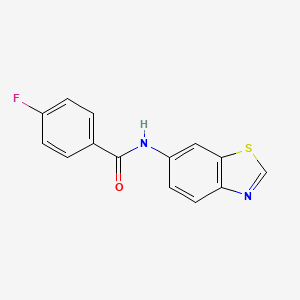 molecular formula C14H9FN2OS B2601358 N-(1,3-benzothiazol-6-yl)-4-fluorobenzamide CAS No. 922879-02-5