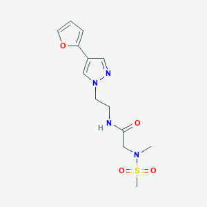 molecular formula C13H18N4O4S B2601432 N-(2-(4-(furan-2-yl)-1H-pyrazol-1-yl)ethyl)-2-(N-methylmethylsulfonamido)acetamide CAS No. 2034327-35-8