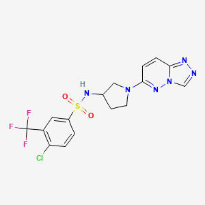 molecular formula C16H14ClF3N6O2S B2601435 N-(1-([1,2,4]triazolo[4,3-b]pyridazin-6-yl)pyrrolidin-3-yl)-4-chloro-3-(trifluoromethyl)benzenesulfonamide CAS No. 2034269-55-9