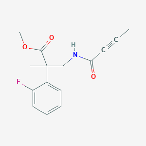 molecular formula C15H16FNO3 B2601494 Methyl 3-(but-2-ynamido)-2-(2-fluorophenyl)-2-methylpropanoate CAS No. 2094830-57-4