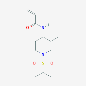 molecular formula C12H22N2O3S B2601498 N-(3-Methyl-1-propan-2-ylsulfonylpiperidin-4-yl)prop-2-enamide CAS No. 2305385-10-6