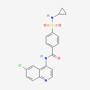 molecular formula C19H16ClN3O3S B2601534 N-(6-chloroquinolin-4-yl)-4-(cyclopropylsulfamoyl)benzamide CAS No. 955315-51-2