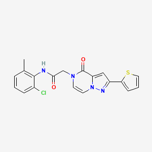 molecular formula C19H15ClN4O2S B2601561 N-(2-chloro-6-methylphenyl)-2-(4-oxo-2-(thiophen-2-yl)pyrazolo[1,5-a]pyrazin-5(4H)-yl)acetamide CAS No. 1428350-20-2