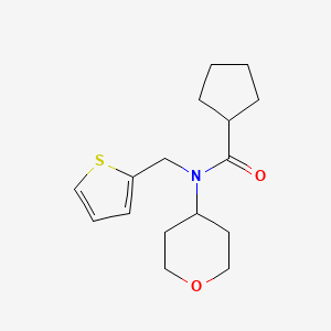 molecular formula C16H23NO2S B2601614 N-(oxan-4-yl)-N-[(thiophen-2-yl)methyl]cyclopentanecarboxamide CAS No. 1797268-37-1