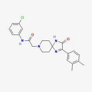 molecular formula C23H25ClN4O2 B2601626 N-(3-chlorophenyl)-2-(2-(3,4-dimethylphenyl)-3-oxo-1,4,8-triazaspiro[4.5]dec-1-en-8-yl)acetamide CAS No. 1185027-21-7