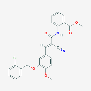 B2601697 methyl 2-[[(E)-3-[3-[(2-chlorophenyl)methoxy]-4-methoxyphenyl]-2-cyanoprop-2-enoyl]amino]benzoate CAS No. 380475-11-6