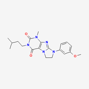 molecular formula C20H25N5O3 B2601700 8-(3-methoxyphenyl)-1-methyl-3-(3-methylbutyl)-1H,2H,3H,4H,6H,7H,8H-imidazo[1,2-g]purine-2,4-dione CAS No. 893948-47-5