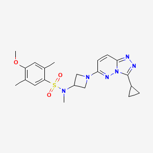 molecular formula C21H26N6O3S B2601707 N-(1-(3-cyclopropyl-[1,2,4]triazolo[4,3-b]pyridazin-6-yl)azetidin-3-yl)-4-methoxy-N,2,5-trimethylbenzenesulfonamide CAS No. 2320536-16-9