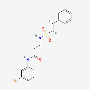 molecular formula C17H17BrN2O3S B2601708 N-(3-bromophenyl)-3-[[(E)-2-phenylethenyl]sulfonylamino]propanamide CAS No. 950164-07-5