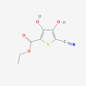 molecular formula C8H7NO4S B2601715 5-CYANO-3,4-DIHYDROXY-THIOPHENE-2-CARBOXYLIC ACID ETHYL ESTER CAS No. 79763-59-0