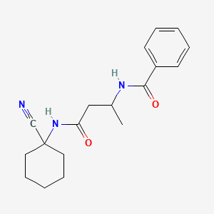 molecular formula C18H23N3O2 B2601726 N-(1-cyanocyclohexyl)-3-(phenylformamido)butanamide CAS No. 1240918-93-7