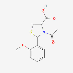 molecular formula C13H15NO4S B2601740 3-Acetyl-2-(2-methoxyphenyl)thiazolidine-4-carboxylic acid CAS No. 1092935-87-9