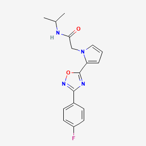 molecular formula C17H17FN4O2 B2601744 2-{2-[3-(4-fluorophenyl)-1,2,4-oxadiazol-5-yl]-1H-pyrrol-1-yl}-N-(propan-2-yl)acetamide CAS No. 1260994-55-5