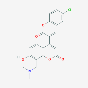 B2601803 6-chloro-8'-[(dimethylamino)methyl]-7'-hydroxy-2H,2'H-3,4'-bichromene-2,2'-dione CAS No. 869079-10-7