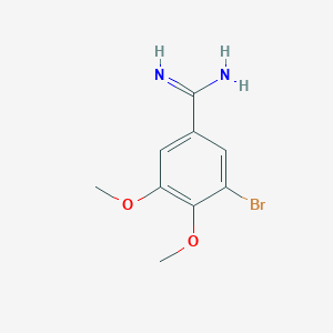 molecular formula C9H11BrN2O2 B2601828 3-Bromo-4,5-dimethoxybenzenecarboximidamide CAS No. 1379357-64-8