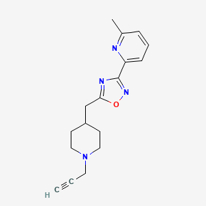molecular formula C17H20N4O B2601838 2-Methyl-6-(5-{[1-(prop-2-yn-1-yl)piperidin-4-yl]methyl}-1,2,4-oxadiazol-3-yl)pyridine CAS No. 2224425-56-1