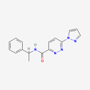 molecular formula C16H15N5O B2601841 N-(1-phenylethyl)-6-(1H-pyrazol-1-yl)pyridazine-3-carboxamide CAS No. 1351641-02-5