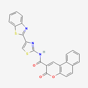 molecular formula C24H13N3O3S2 B2601854 N-(4-(benzo[d]thiazol-2-yl)thiazol-2-yl)-3-oxo-3H-benzo[f]chromene-2-carboxamide CAS No. 477538-99-1