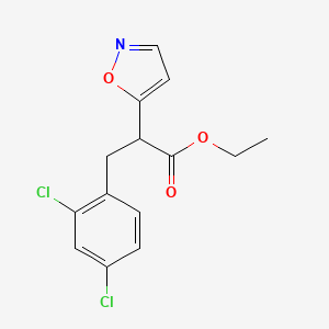 molecular formula C14H13Cl2NO3 B2601862 Ethyl 3-(2,4-dichlorophenyl)-2-(1,2-oxazol-5-yl)propanoate CAS No. 672949-13-2