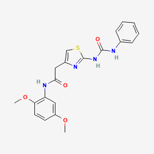 molecular formula C20H20N4O4S B2601868 N-(2,5-dimethoxyphenyl)-2-{2-[(phenylcarbamoyl)amino]-1,3-thiazol-4-yl}acetamide CAS No. 946249-98-5