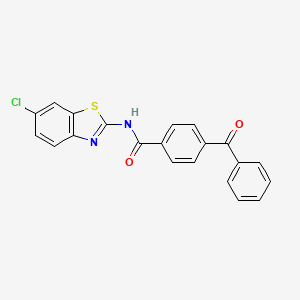 molecular formula C21H13ClN2O2S B2601869 4-benzoyl-N-(6-chloro-1,3-benzothiazol-2-yl)benzamide CAS No. 301235-43-8