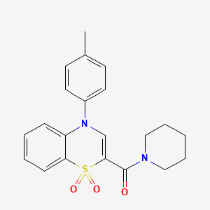 molecular formula C21H22N2O3S B2601886 4-(4-methylphenyl)-2-(piperidine-1-carbonyl)-4H-1lambda6,4-benzothiazine-1,1-dione CAS No. 1226453-84-4
