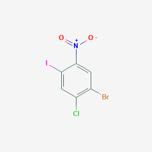 molecular formula C6H2BrClINO2 B2601924 1-bromo-2-chloro-4-iodo-5-nitrobenzene CAS No. 1263377-21-4