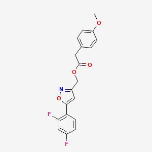 molecular formula C19H15F2NO4 B2601932 [5-(2,4-difluorophenyl)-1,2-oxazol-3-yl]methyl 2-(4-methoxyphenyl)acetate CAS No. 1021060-36-5