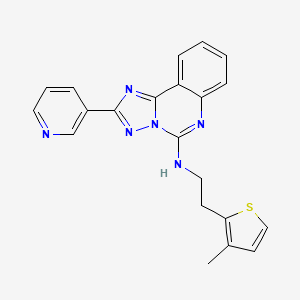 molecular formula C21H18N6S B2601957 N-[2-(3-methylthiophen-2-yl)ethyl]-2-(pyridin-3-yl)-[1,2,4]triazolo[1,5-c]quinazolin-5-amine CAS No. 902949-20-6