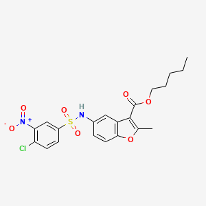 molecular formula C21H21ClN2O7S B2602001 PENTYL 5-(4-CHLORO-3-NITROBENZENESULFONAMIDO)-2-METHYL-1-BENZOFURAN-3-CARBOXYLATE CAS No. 477487-65-3