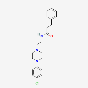 molecular formula C21H26ClN3O B2602041 N-(2-(4-(4-chlorophenyl)piperazin-1-yl)ethyl)-3-phenylpropanamide CAS No. 1049371-62-1
