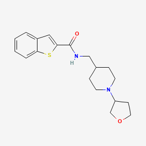 molecular formula C19H24N2O2S B2602059 N-{[1-(oxolan-3-yl)piperidin-4-yl]methyl}-1-benzothiophene-2-carboxamide CAS No. 2034607-24-2