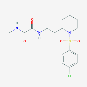 molecular formula C16H22ClN3O4S B2602115 N'-{2-[1-(4-chlorobenzenesulfonyl)piperidin-2-yl]ethyl}-N-methylethanediamide CAS No. 898406-70-7