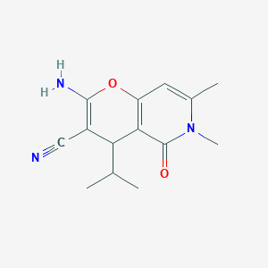 2-Amino-4-isopropyl-6,7-dimethyl-5-oxo-5,6-dihydro-4H-pyrano[3,2-c]pyridine-3-carbonitrile