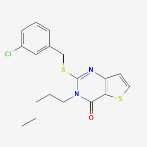 2-[(3-chlorobenzyl)sulfanyl]-3-pentylthieno[3,2-d]pyrimidin-4(3H)-one