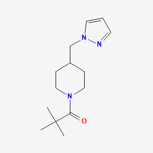 1-(4-((1H-pyrazol-1-yl)methyl)piperidin-1-yl)-2,2-dimethylpropan-1-one