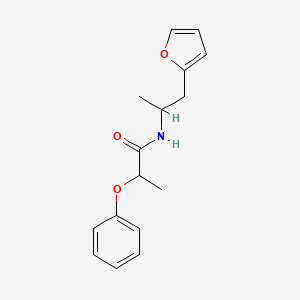 molecular formula C16H19NO3 B2602133 N-[1-(furan-2-yl)propan-2-yl]-2-phenoxypropanamide CAS No. 1219845-09-6